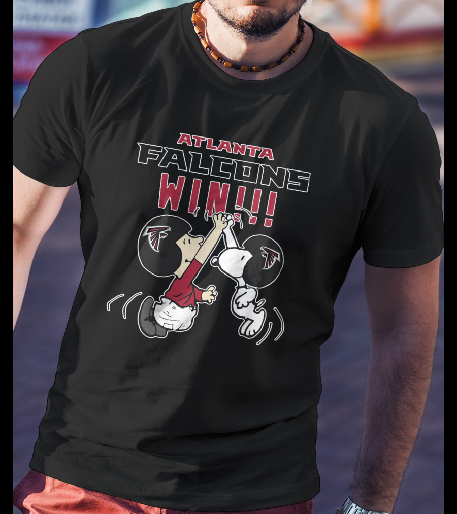 Atlanta Falcons Win Peanuts Characters Celebrating T-Shirt
