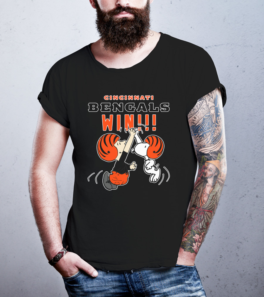 Cincinnati Bengals Win Football Celebration With Cartoon Characters T-Shirt