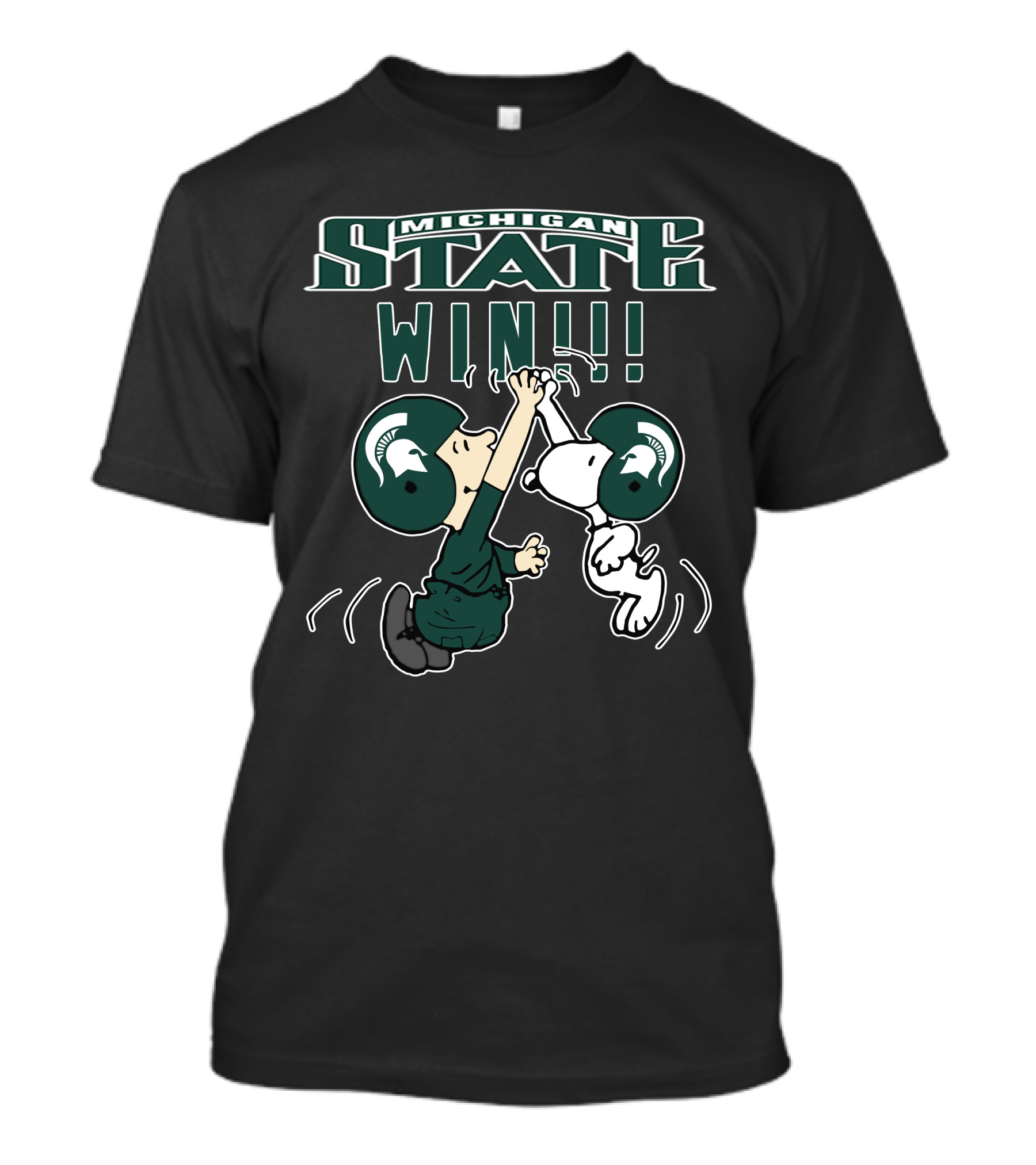 Michigan State Win Peanuts Characters High Five T-Shirt