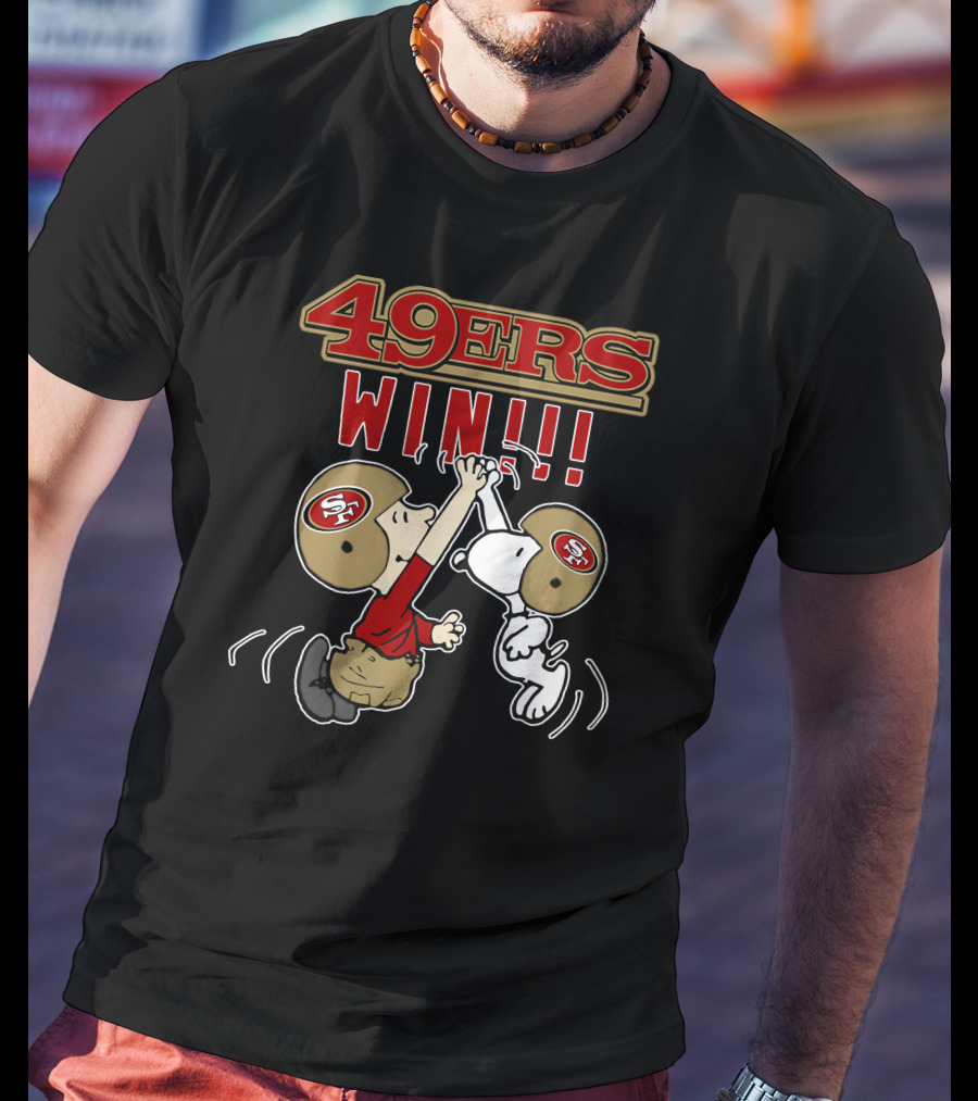 49ers Win Snoopy Peanuts Football Celebration T-Shirt