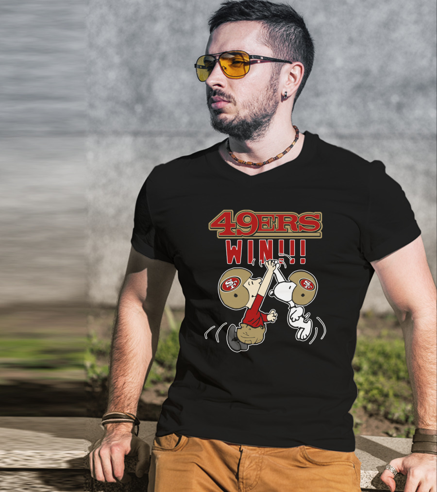 49ers Win Snoopy Peanuts Football Celebration T-Shirt