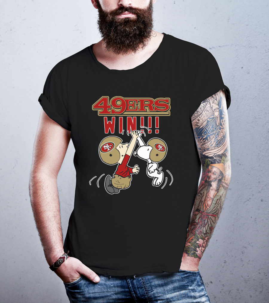 49ers Win Snoopy Peanuts Football Celebration T-Shirt