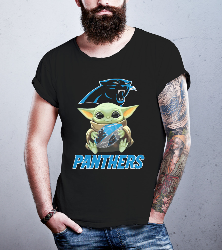 Carolina Panthers Baby Yoda Football Fan Gear T-Shirt