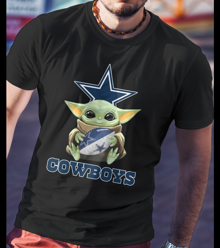 Dallas Cowboys Baby Yoda Football Star T-Shirt