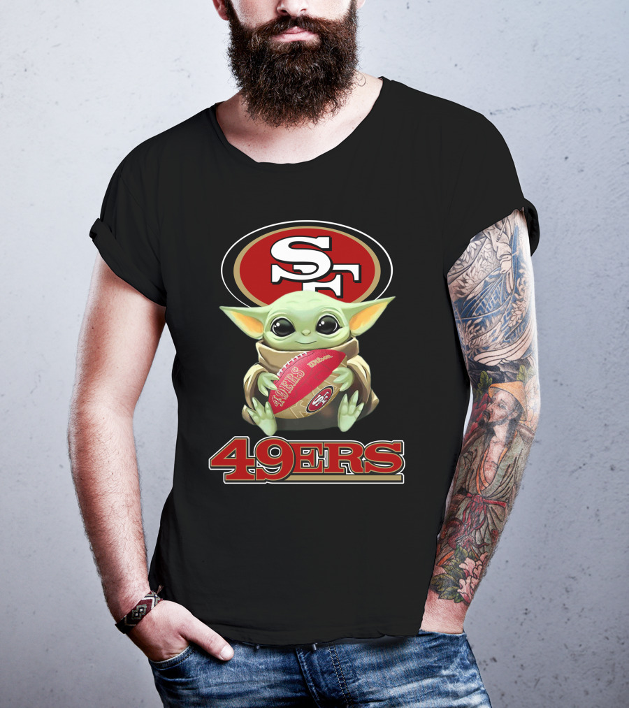 49ers Baby Yoda San Francisco Football Icon Slogan T-Shirt