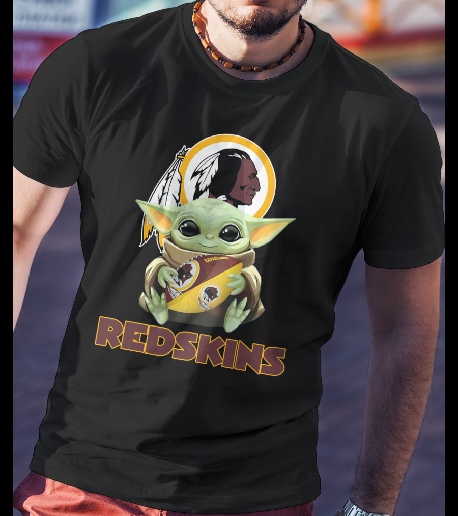 Redskins Baby Yoda Holding Washington Football T-Shirt