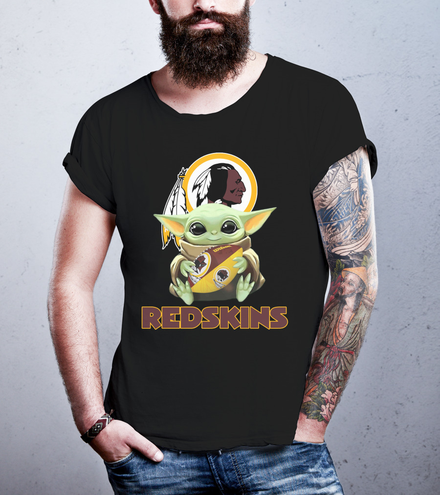 Redskins Baby Yoda Holding Washington Football T-Shirt