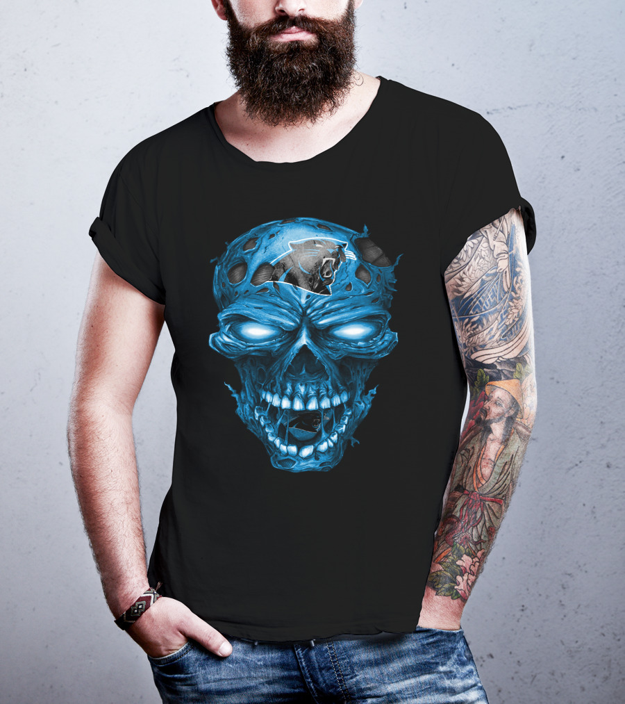 Carolina Panthers Skull Blue T-Shirt