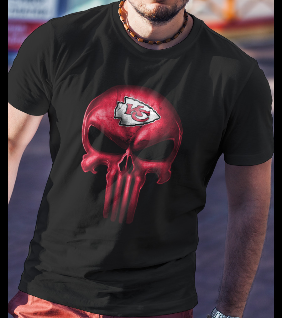 Kansas City Chiefs Skull Logo Red T-Shirt