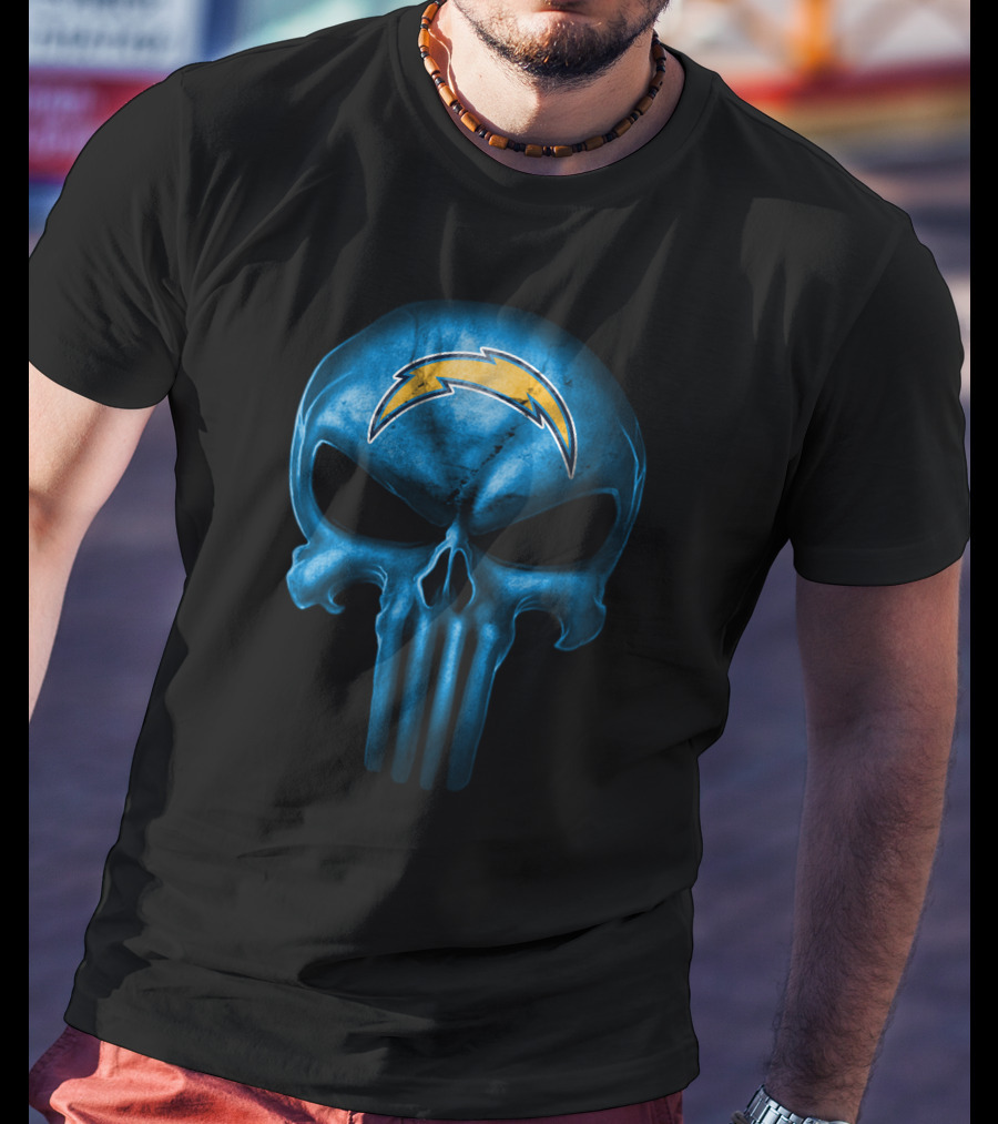 Los Angeles Chargers Skull Logo Fan T-Shirt