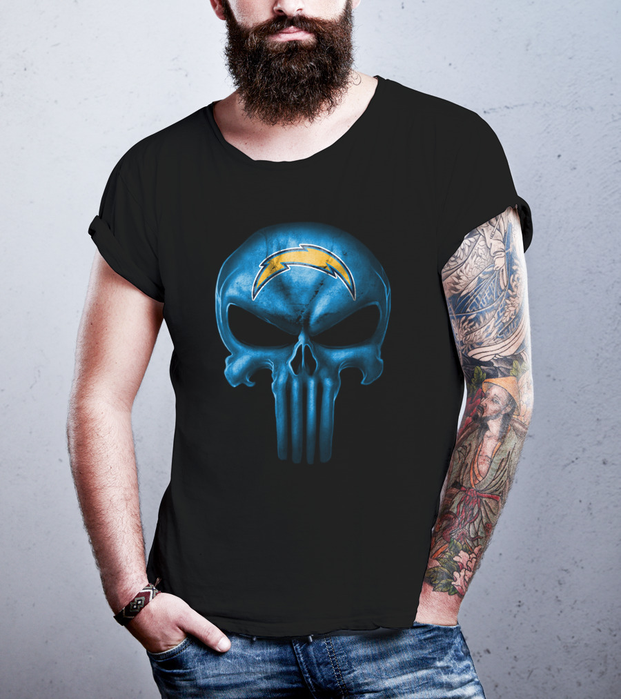 Los Angeles Chargers Skull Logo Fan T-Shirt