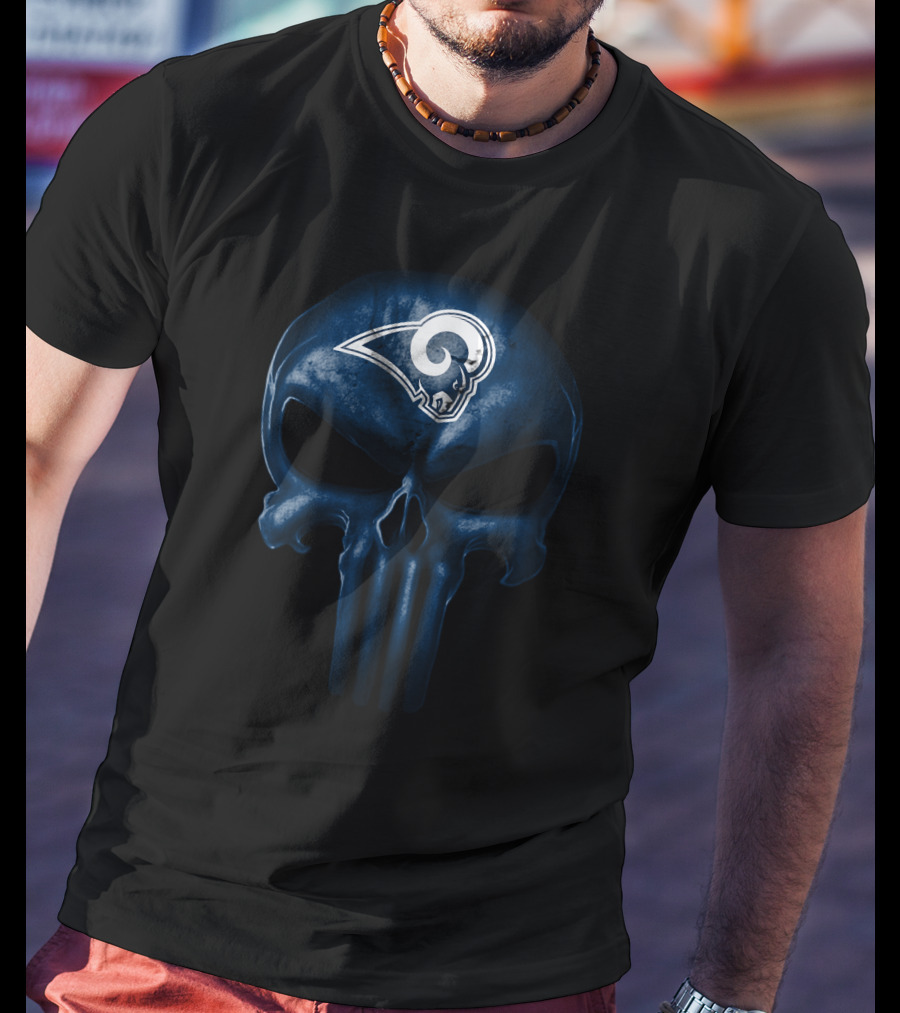 Los Angeles Rams Skull Logo Nfl T-Shirt