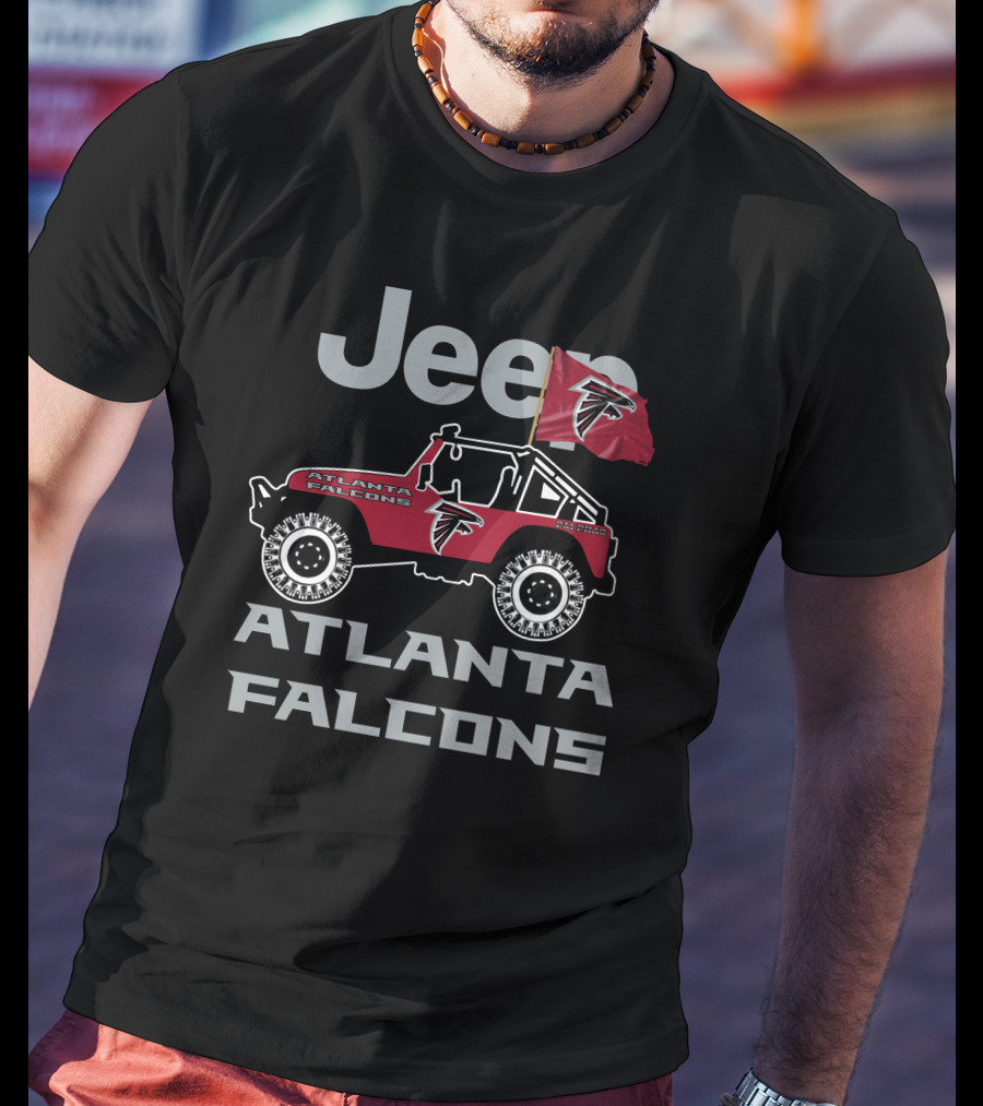 Jeep Atlanta Falcons Off-Road Vehicle Flag T-Shirt
