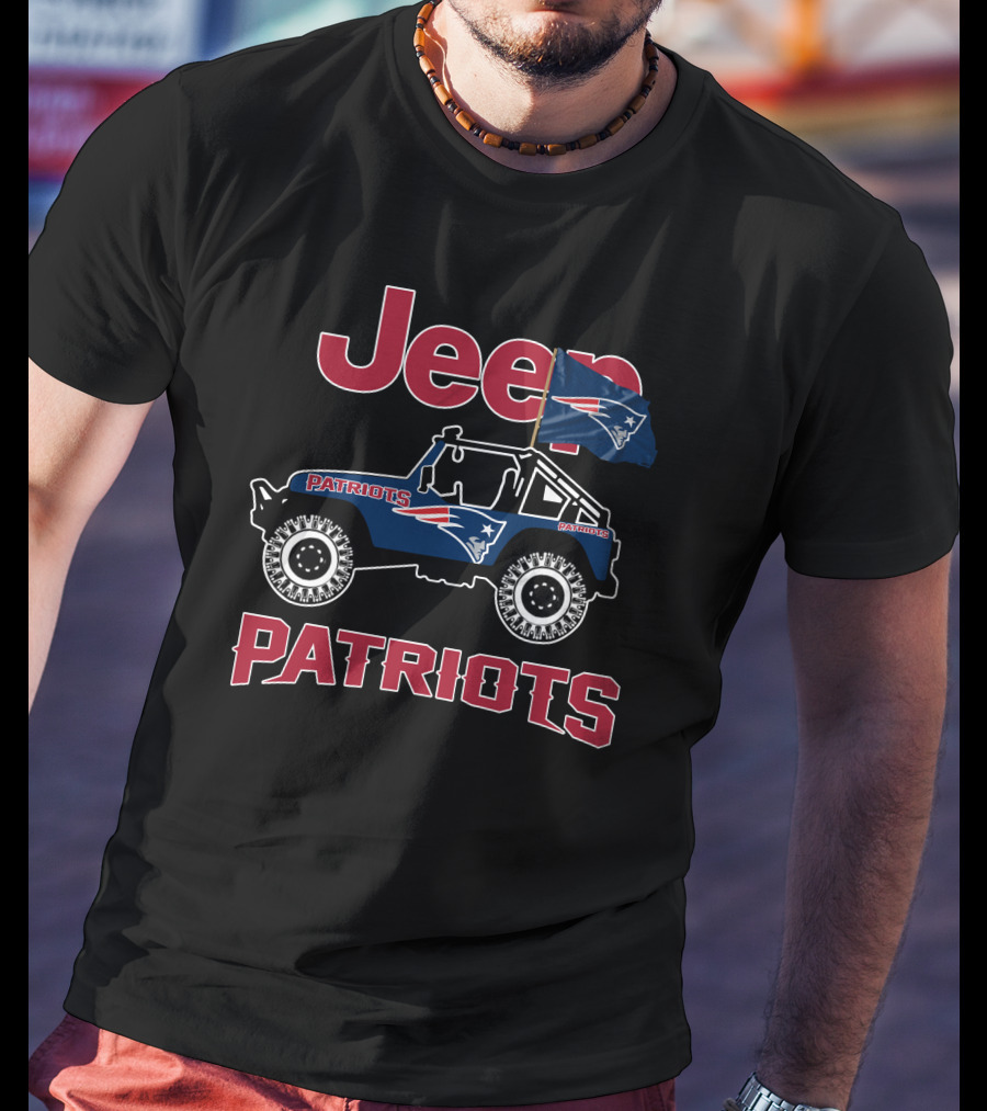 Jeep Patriots New England Patriots Flag T-Shirt