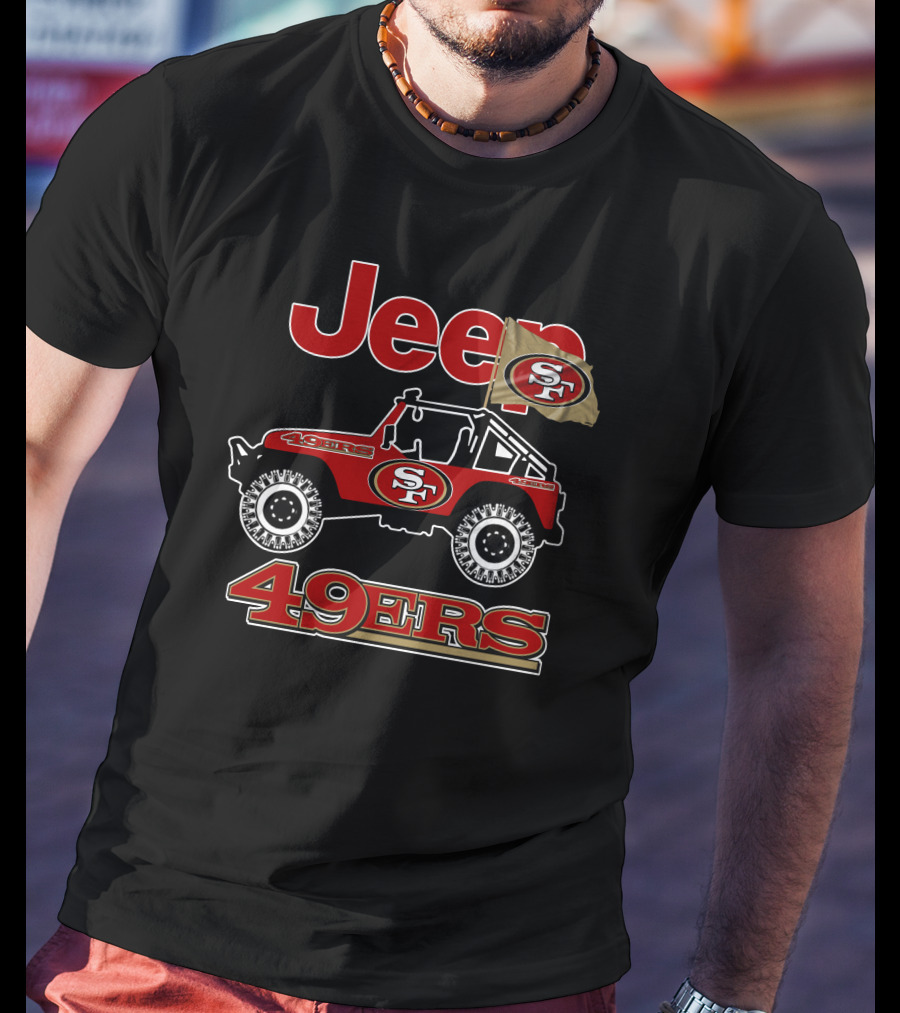 Jeep San Francisco 49ers Logo Flag 49ers T-Shirt