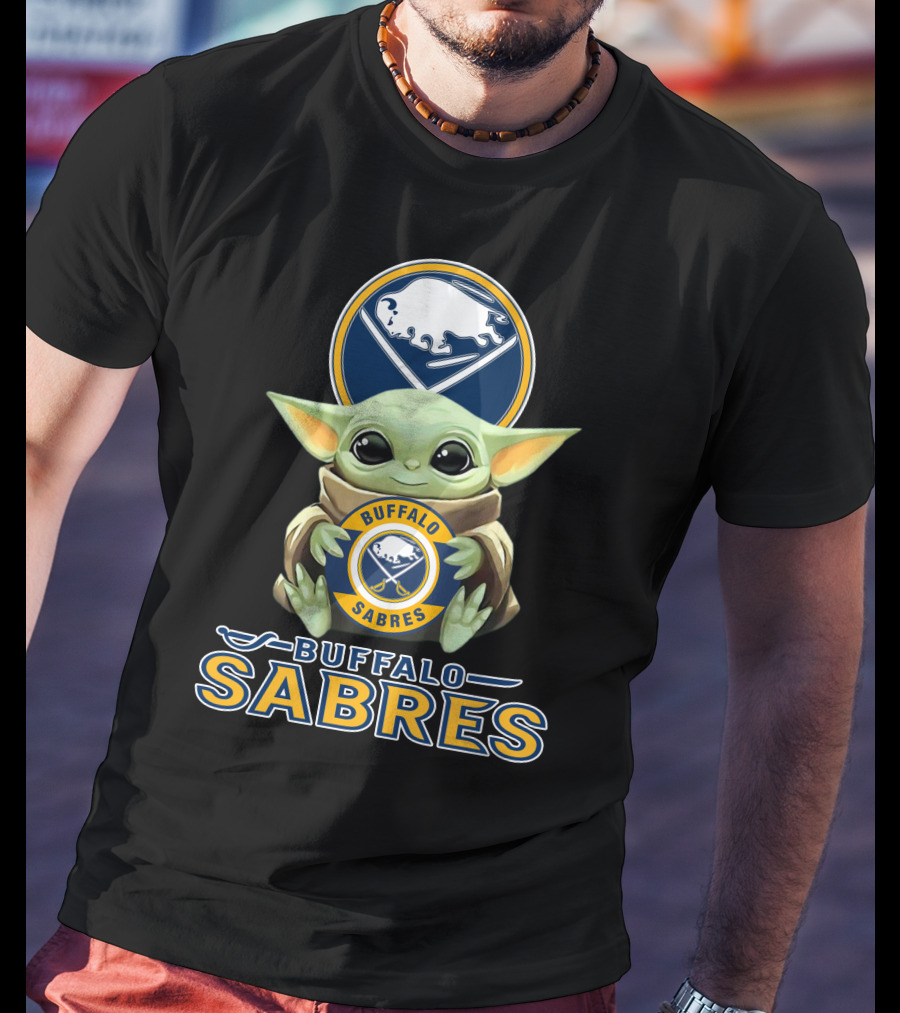 Buffalo Sabres Baby Yoda Holding Team T-Shirt