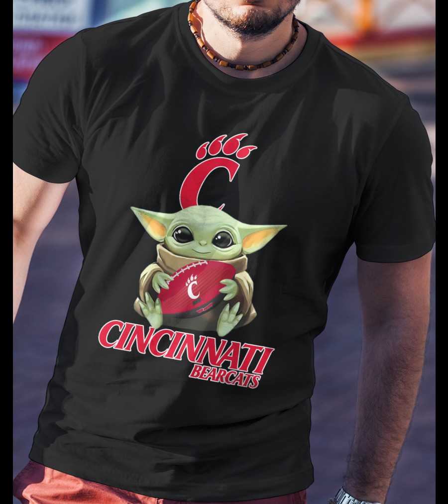 Cincinnati Bearcats Baby Yoda Football T-Shirt