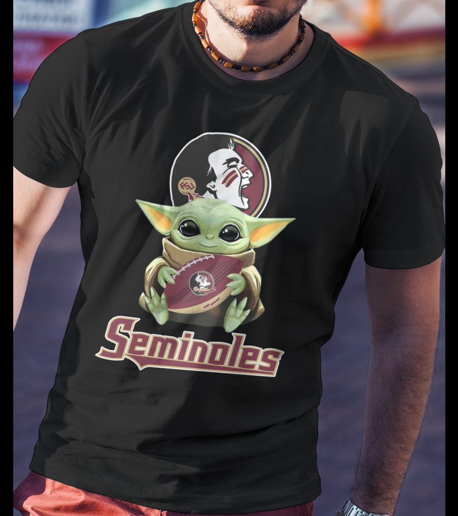 Florida State Seminoles Baby Yoda Football T-Shirt