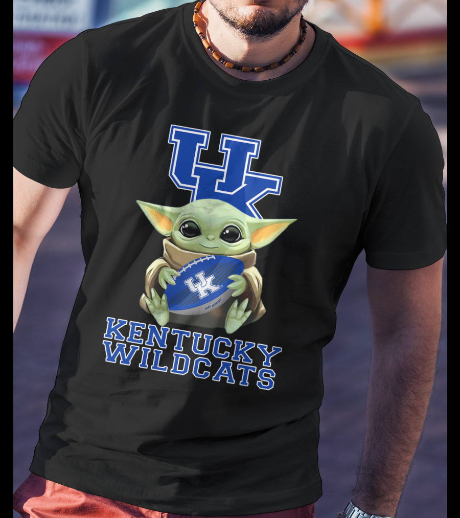 Kentucky Wildcats Baby Yoda Football Fan T-Shirt