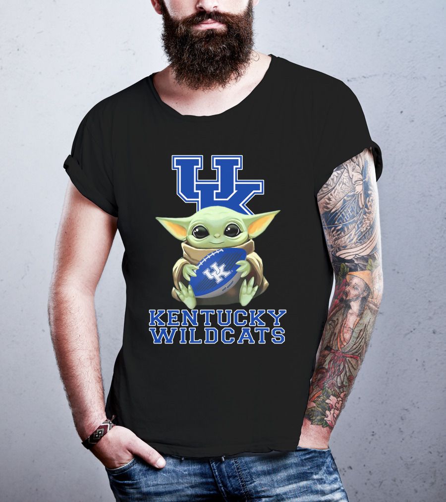 Kentucky Wildcats Baby Yoda Football Fan T-Shirt