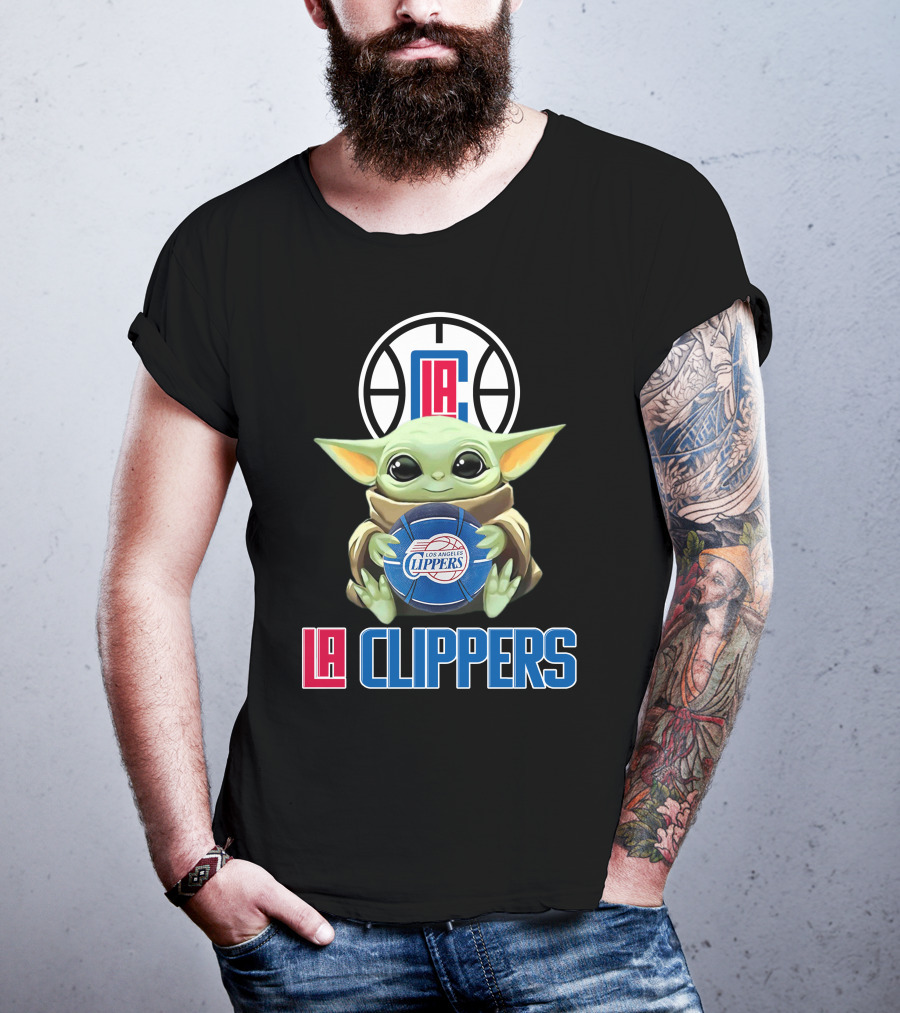 La Clippers Baby Yoda Los Angeles Basketball Fan Gear T-Shirt