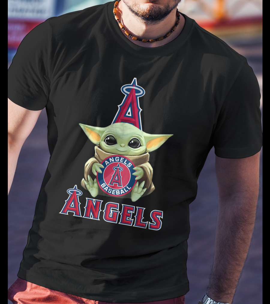 Los Angeles Angels Baseball Baby Yoda T-Shirt