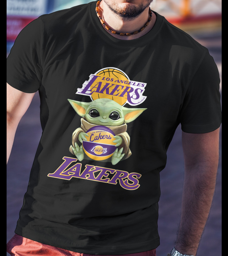 Los Angeles Lakers Baby Yoda Basketball Fan T-Shirt