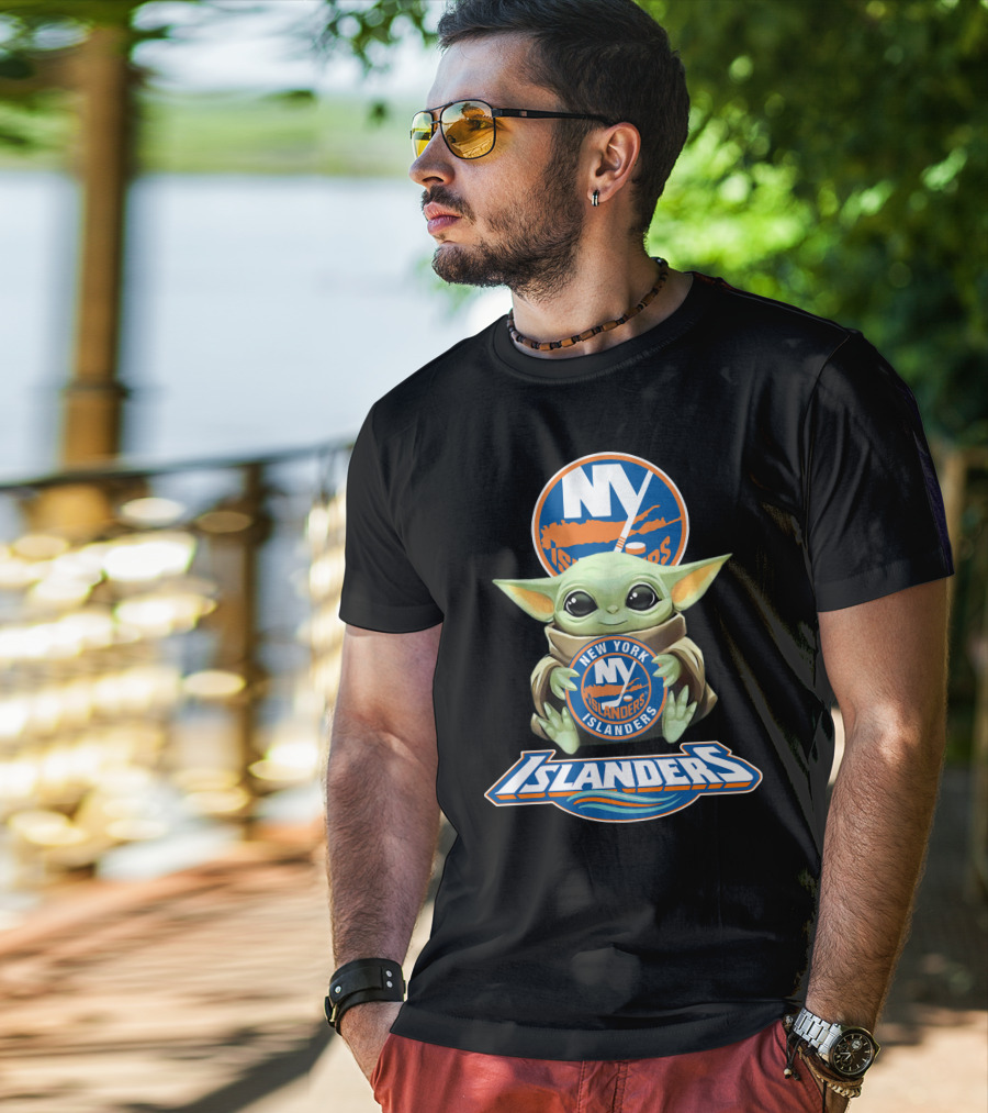 New York Islanders Baby Yoda With Team T-Shirt