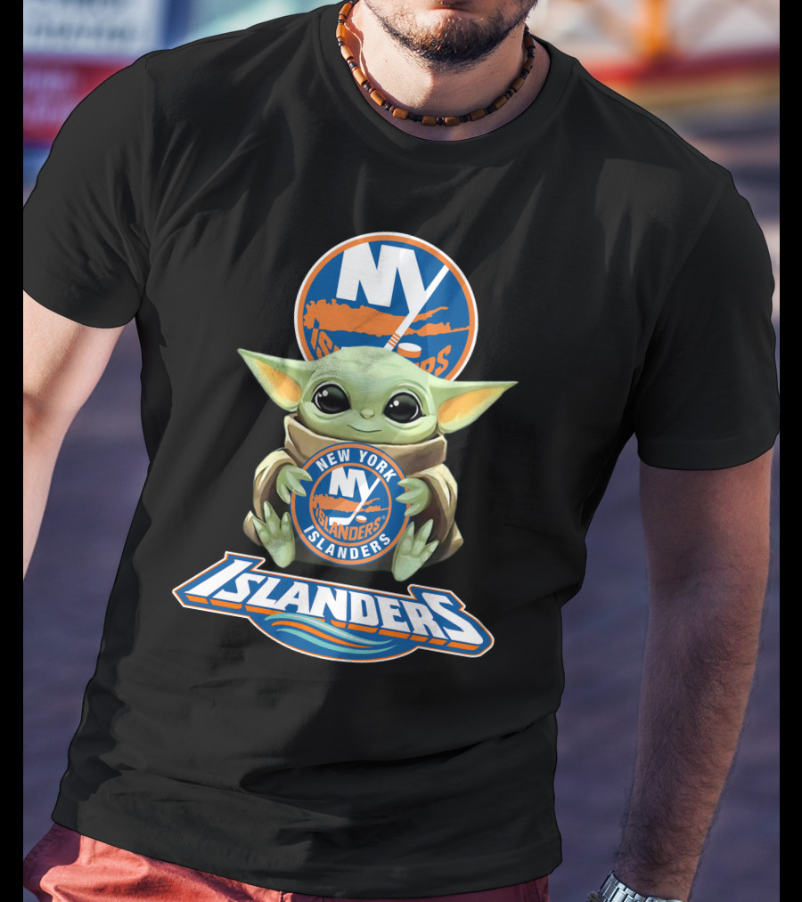 New York Islanders Baby Yoda With Team T-Shirt