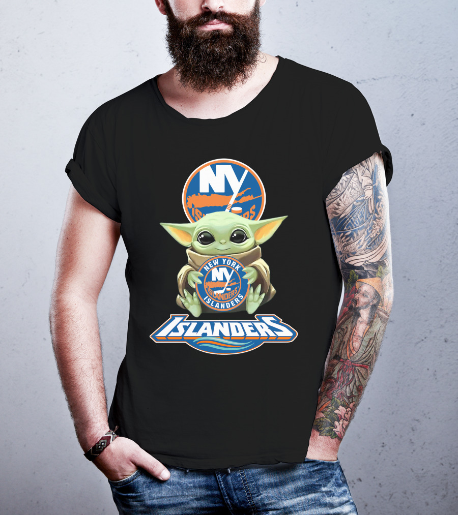 New York Islanders Baby Yoda With Team T-Shirt