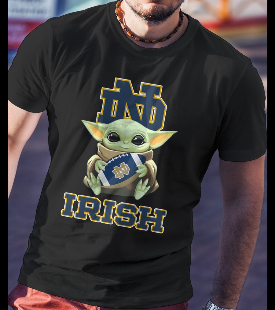 Notre Dame Fighting Irish Nd Baby Yoda Football Irish T-Shirt