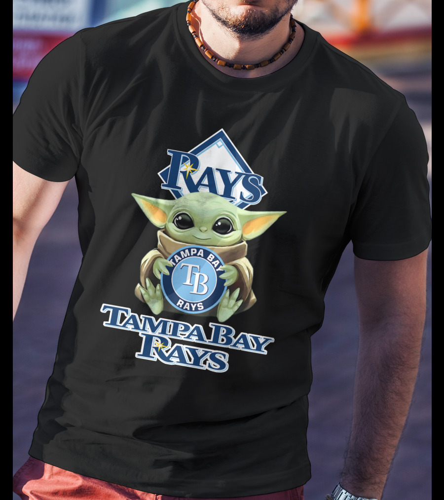 Tampa Bay Rays Baby Yoda Star Wars Mlb Collaboration T-Shirt