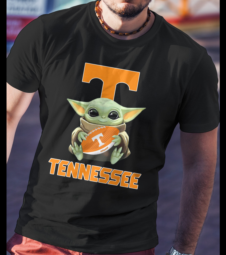Tennessee Volunteers T Baby Yoda Football T-Shirt
