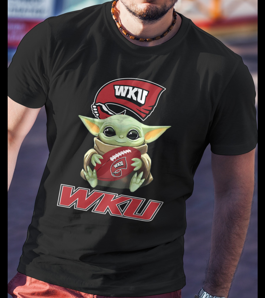 Wku Hilltoppers Baby Yoda Football T-Shirt