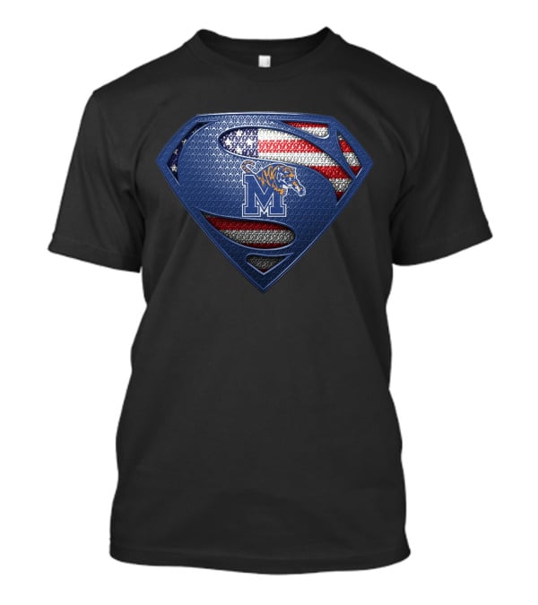 Memphis Tigers Superman American Flag T-Shirt