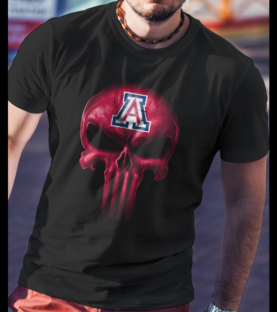 Arizona Wildcats Punisher Skull T-Shirt