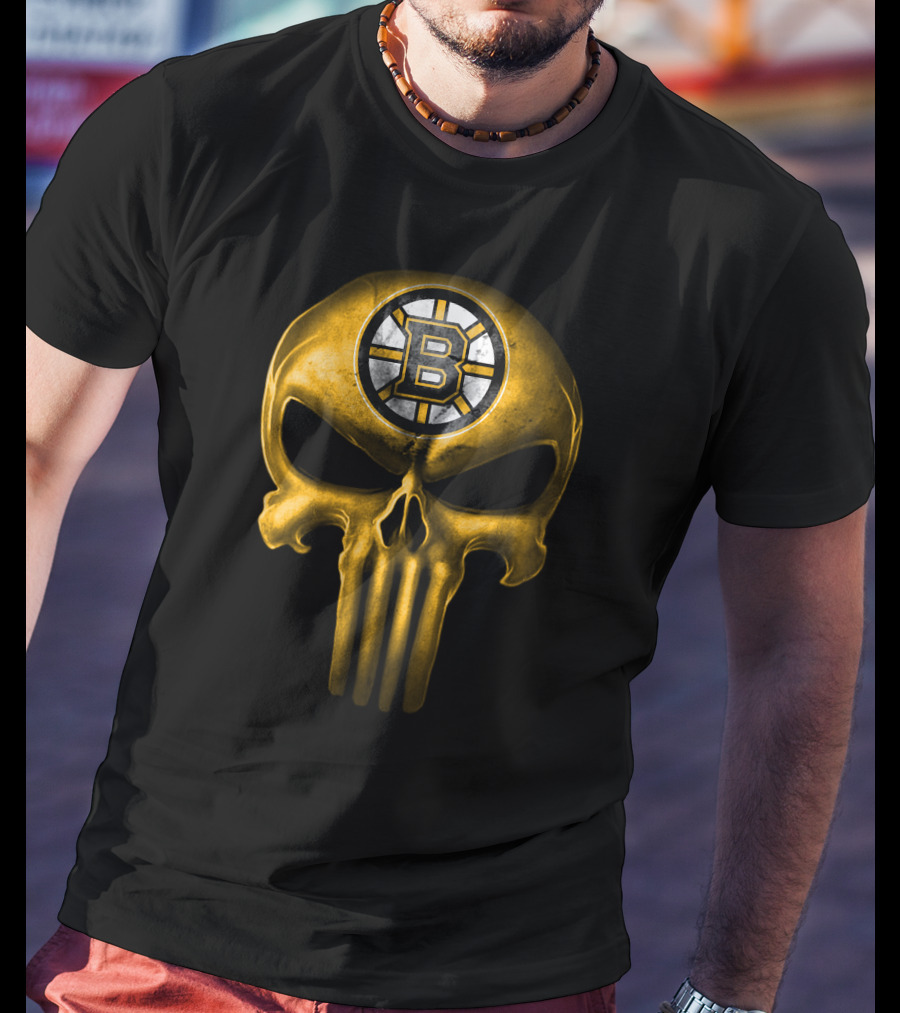 Boston Bruins Punisher Skull T-Shirt