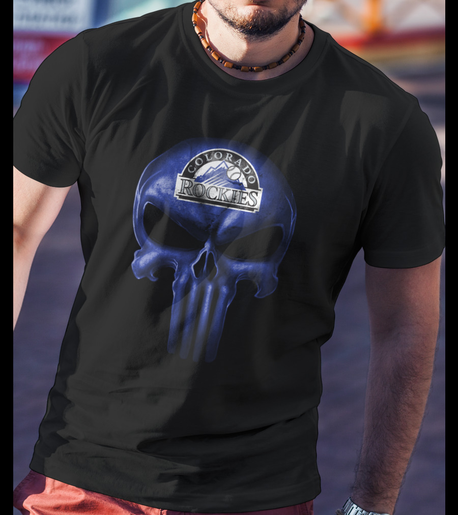 Colorado Rockies Skull Baseball T-Shirt