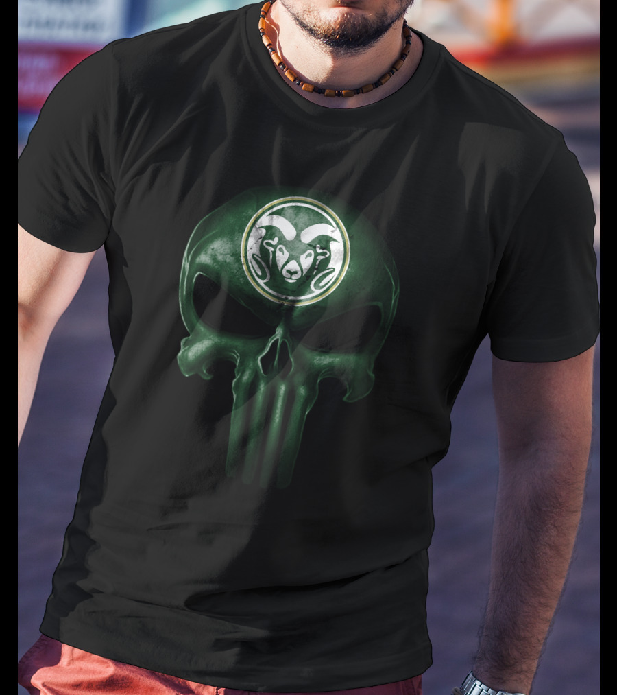 Colorado State Rams Skull Logo Ramhead Football Fan T-Shirt