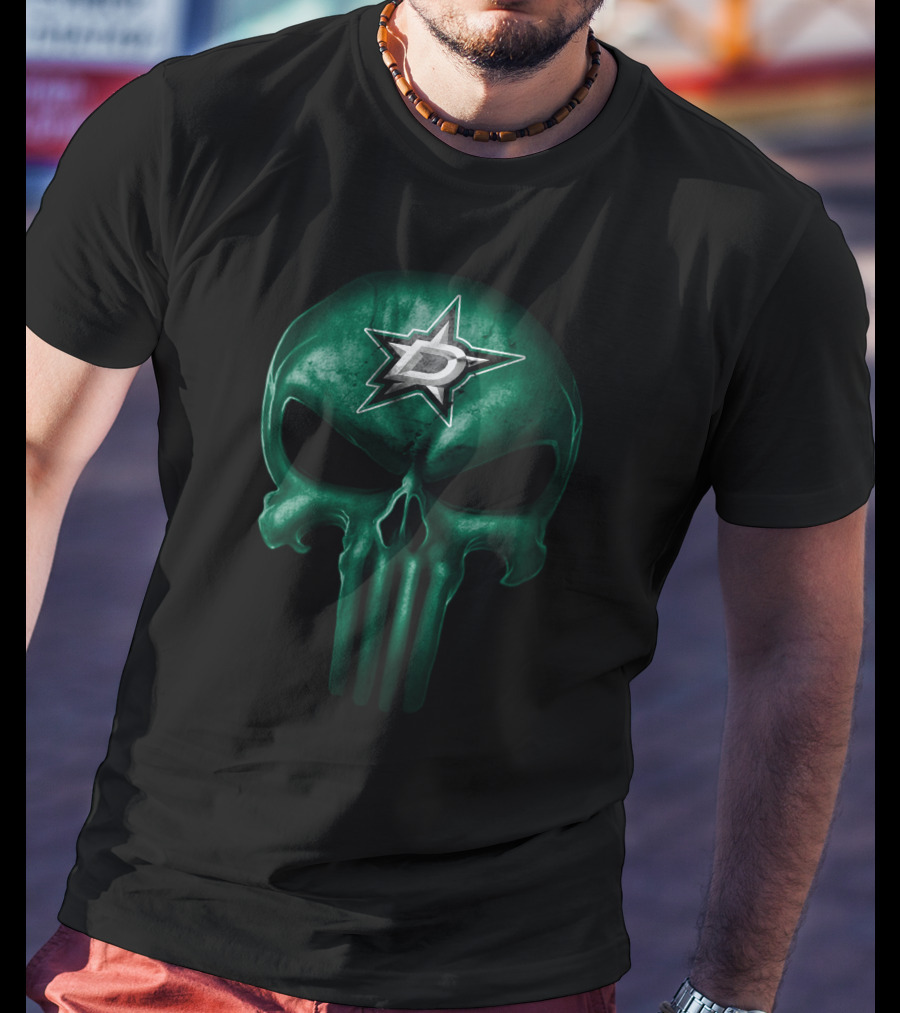 Dallas Stars Skull Iconic Green T-Shirt