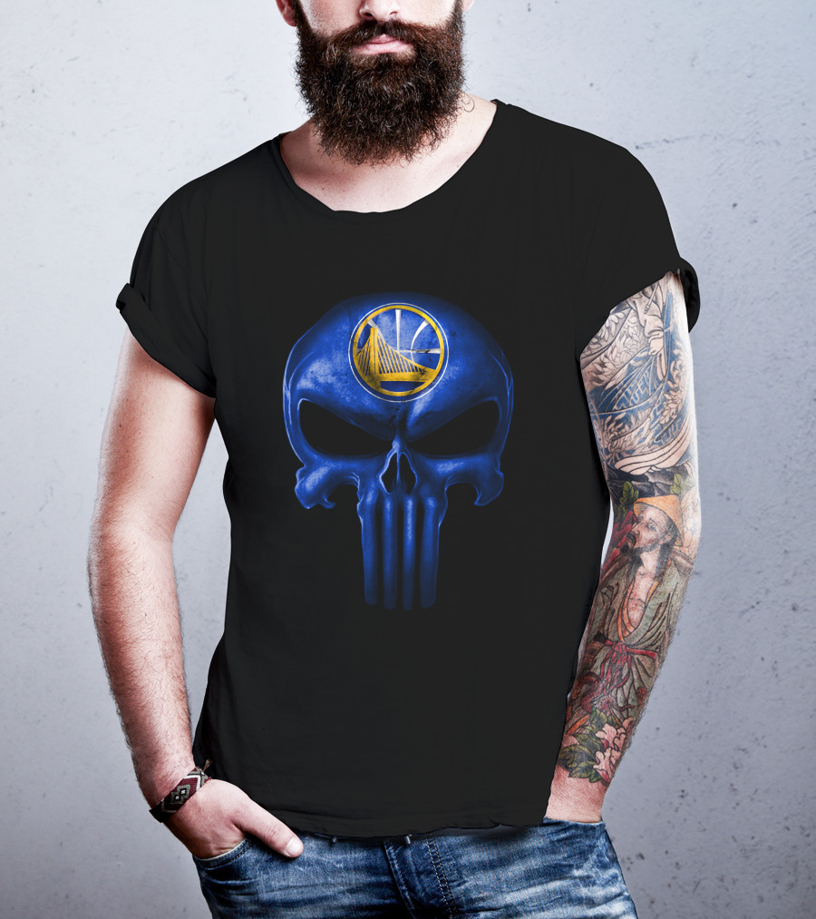 Golden State Warriors Blue Skull T-Shirt