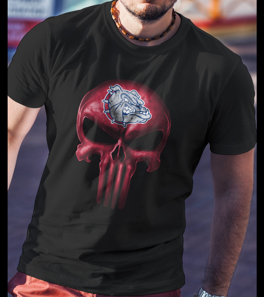 Gonzaga Bulldogs Skull Logo Red T-Shirt