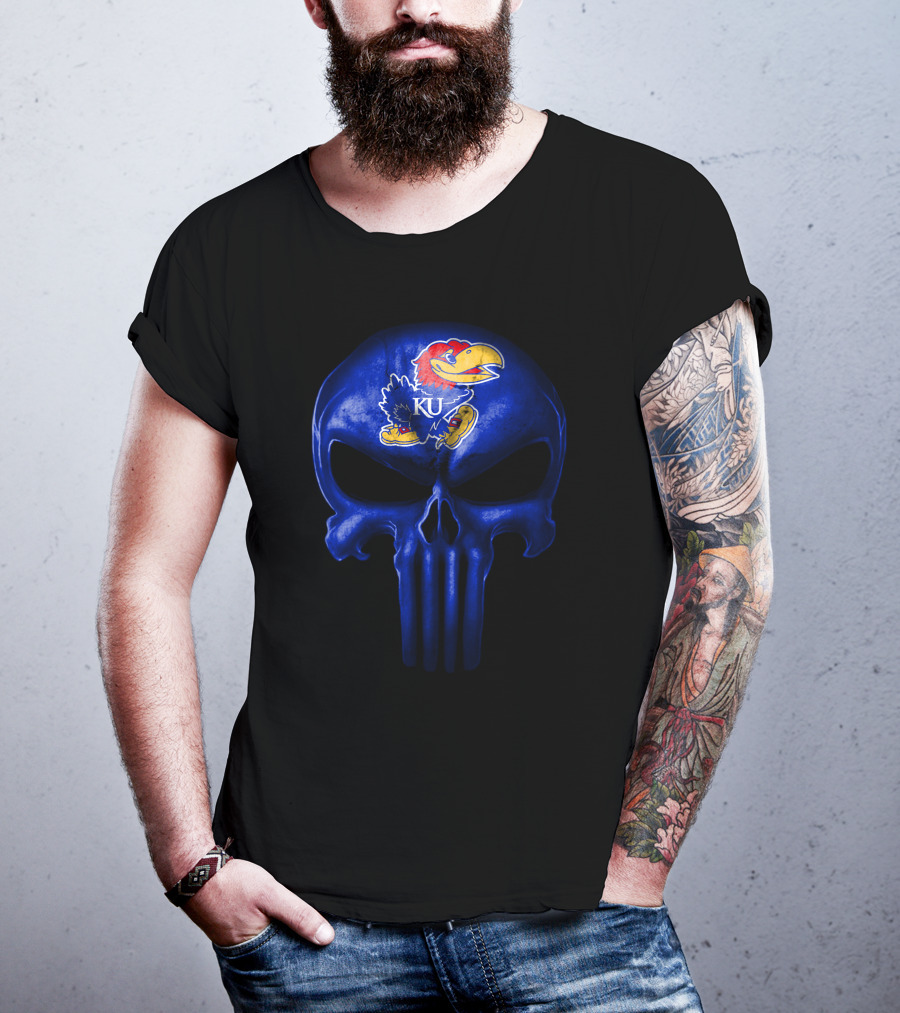 Kansas Jayhawks Skull Ku T-Shirt