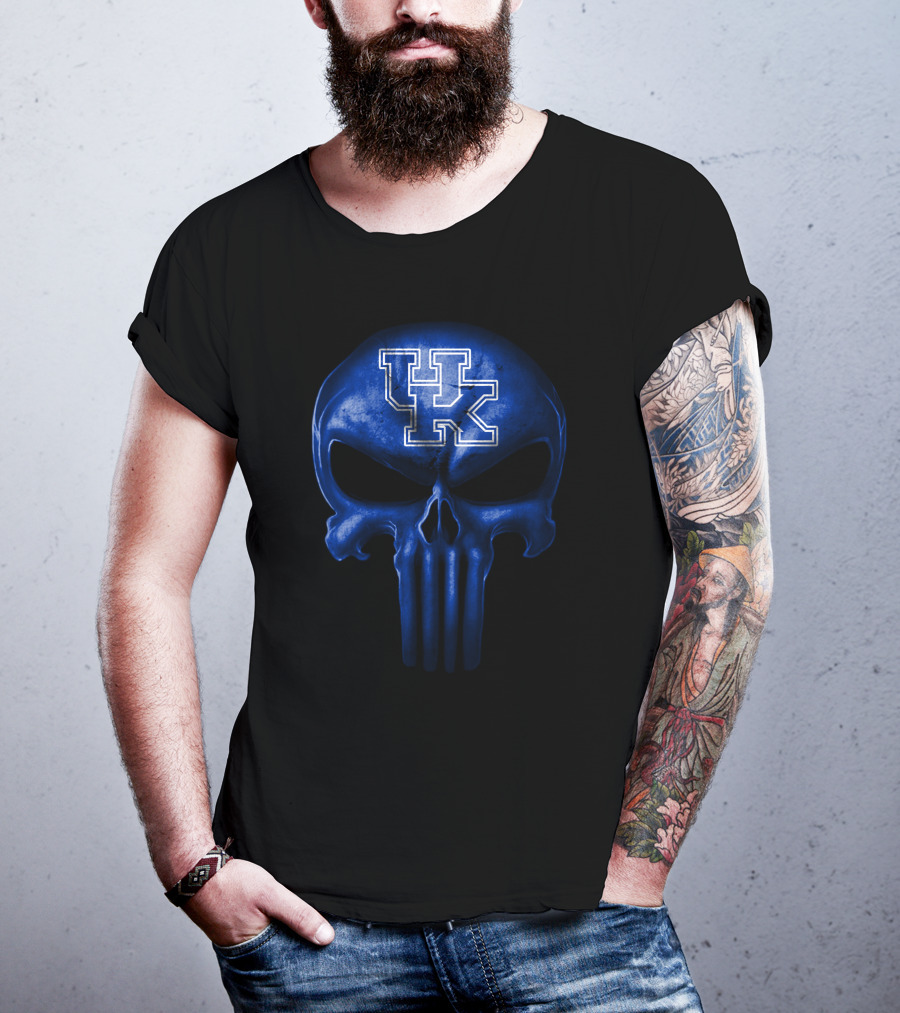 Kentucky Wildcats Skull Punisher T-Shirt