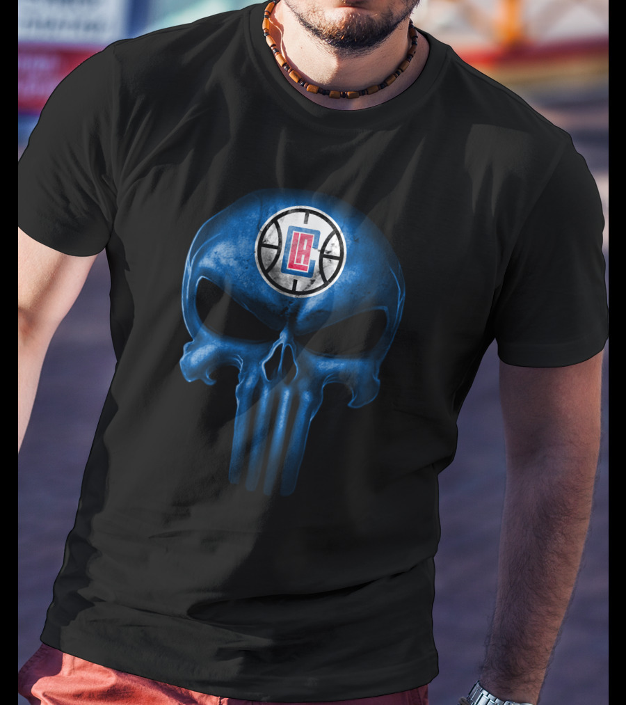 La Clippers Skull Punisher-Style T-Shirt