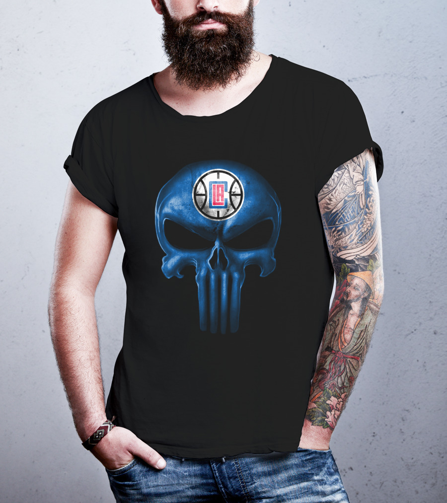 La Clippers Skull Punisher-Style T-Shirt