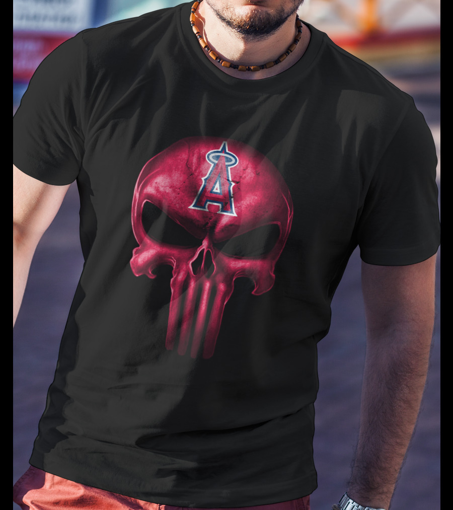 Los Angeles Angels Skull Emblem With Team T-Shirt