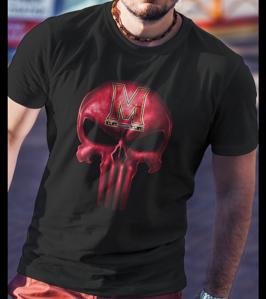 Maryland Terrapins Skull M T-Shirt
