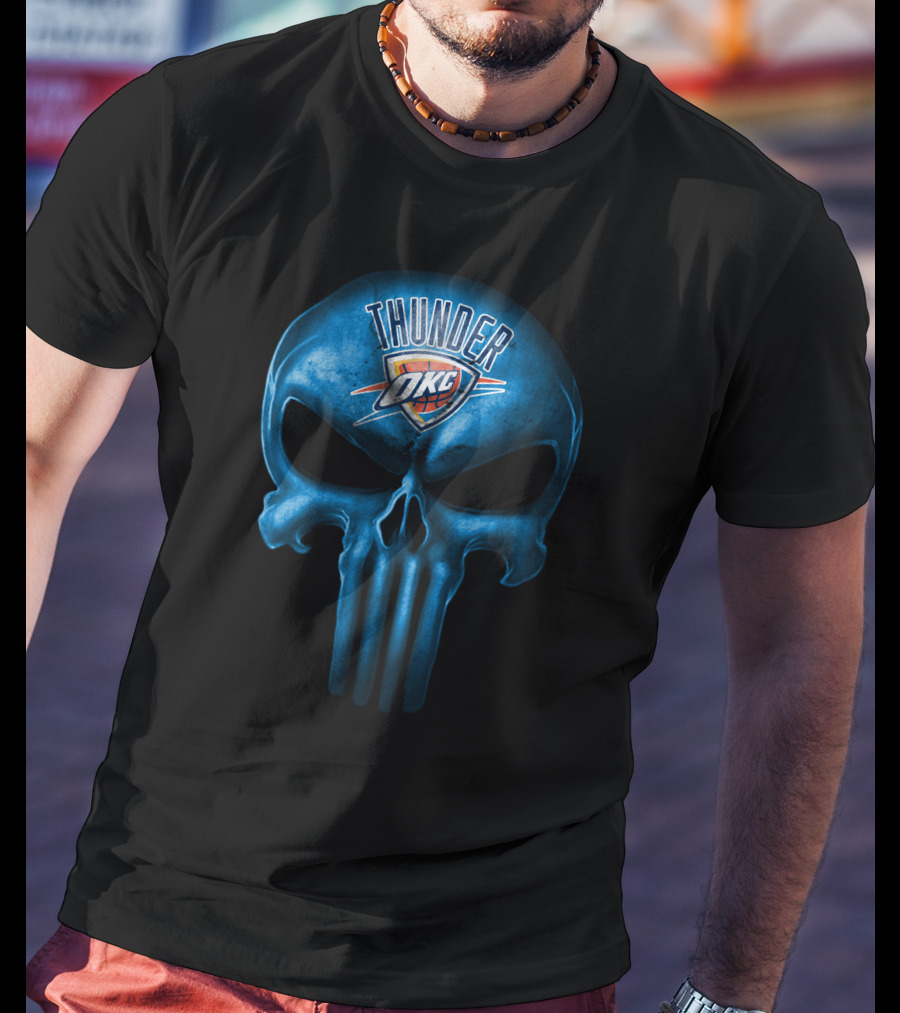 Oklahoma City Thunder Okc Skull Logo Thunder T-Shirt