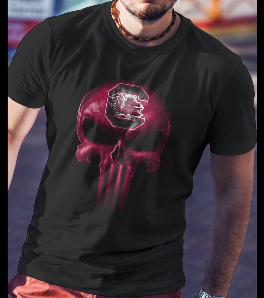 South Carolina Gamecocks Skull Logo Design With Team T-Shirt